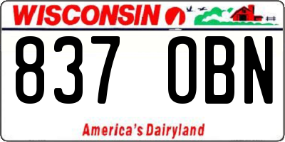 WI license plate 837OBN