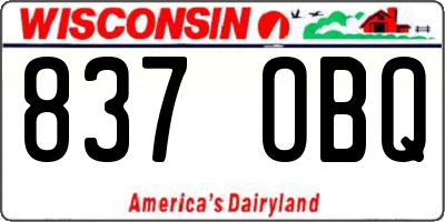 WI license plate 837OBQ