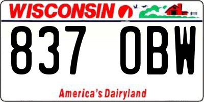 WI license plate 837OBW