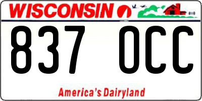 WI license plate 837OCC