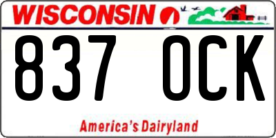 WI license plate 837OCK