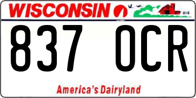 WI license plate 837OCR