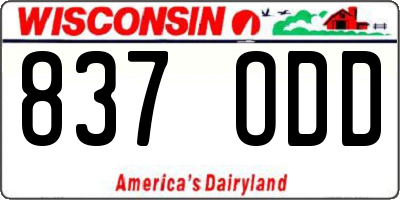WI license plate 837ODD