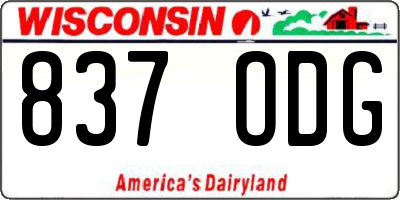 WI license plate 837ODG