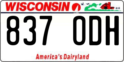 WI license plate 837ODH