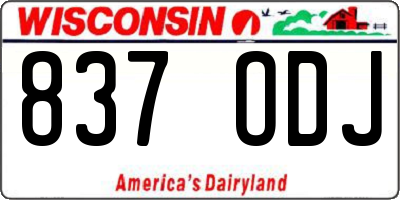 WI license plate 837ODJ