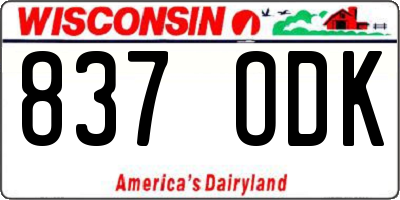 WI license plate 837ODK