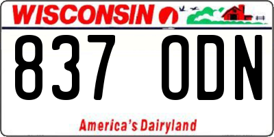 WI license plate 837ODN