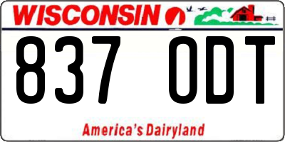 WI license plate 837ODT