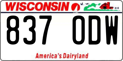 WI license plate 837ODW