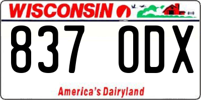 WI license plate 837ODX