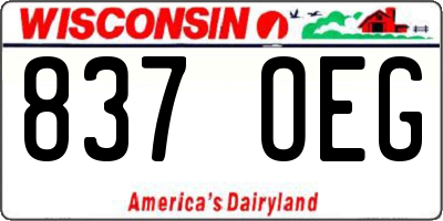 WI license plate 837OEG