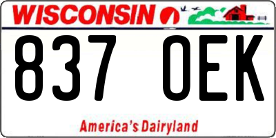 WI license plate 837OEK