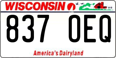 WI license plate 837OEQ