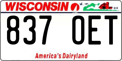 WI license plate 837OET