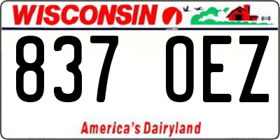 WI license plate 837OEZ