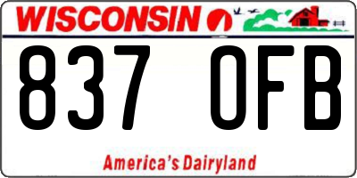 WI license plate 837OFB