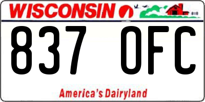 WI license plate 837OFC