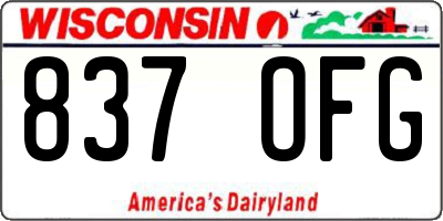 WI license plate 837OFG