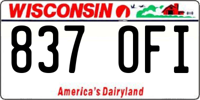 WI license plate 837OFI