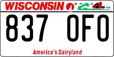 WI license plate 837OFO
