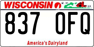 WI license plate 837OFQ