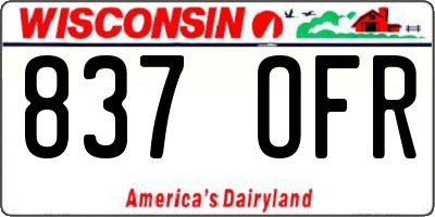 WI license plate 837OFR