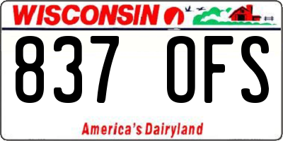 WI license plate 837OFS