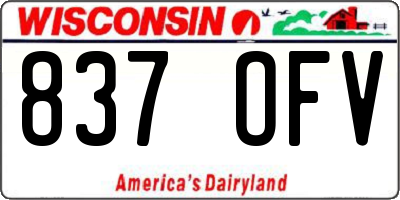 WI license plate 837OFV