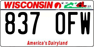 WI license plate 837OFW