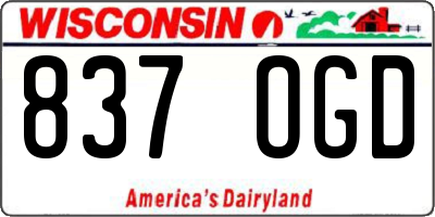 WI license plate 837OGD