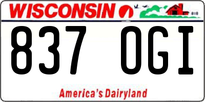 WI license plate 837OGI
