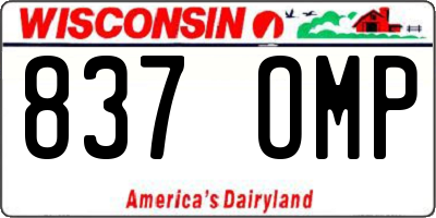 WI license plate 837OMP
