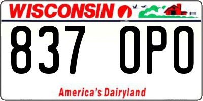 WI license plate 837OPO