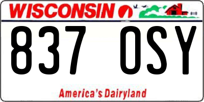 WI license plate 837OSY