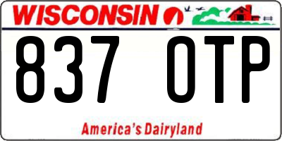 WI license plate 837OTP