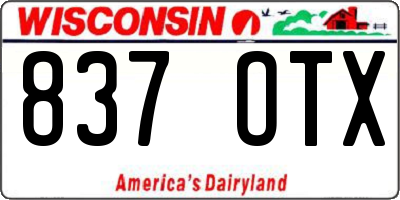 WI license plate 837OTX