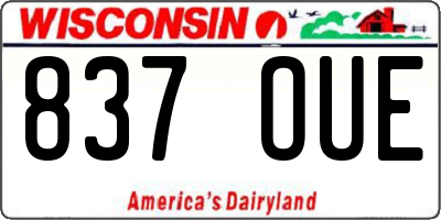 WI license plate 837OUE