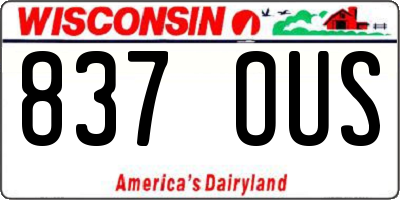 WI license plate 837OUS