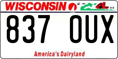 WI license plate 837OUX