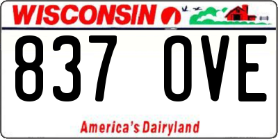 WI license plate 837OVE