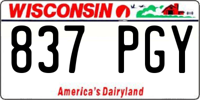 WI license plate 837PGY