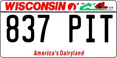 WI license plate 837PIT