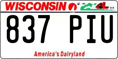 WI license plate 837PIU