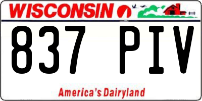 WI license plate 837PIV