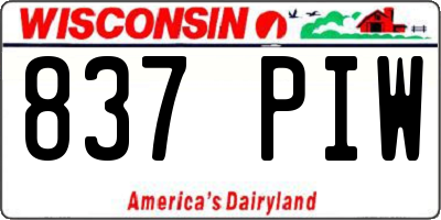 WI license plate 837PIW