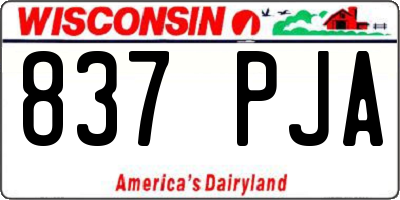 WI license plate 837PJA