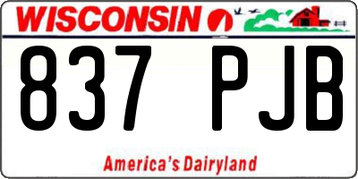 WI license plate 837PJB