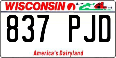 WI license plate 837PJD