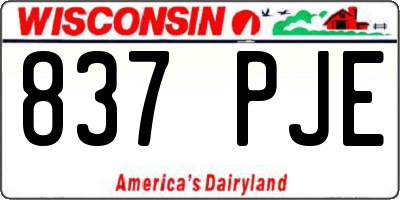 WI license plate 837PJE